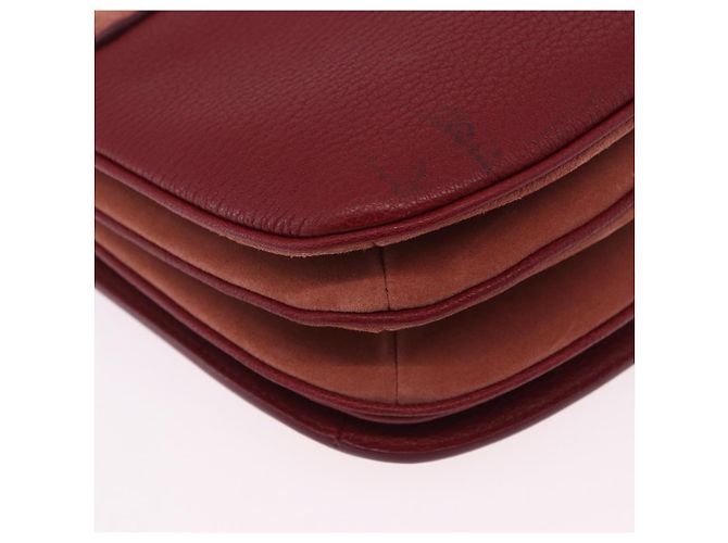 Chloé Borsa a tracolla Chloe SeeByChloe Suede Red Gold Tone Auth 203350A Rosso - vista 17