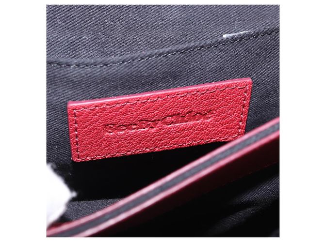 Chloé Borsa a tracolla Chloe SeeByChloe Suede Red Gold Tone Auth 203350A Rosso - vista 25