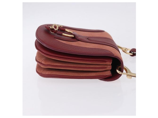Chloé Borsa a tracolla Chloe SeeByChloe Suede Red Gold Tone Auth 203350A Rosso - vista 4