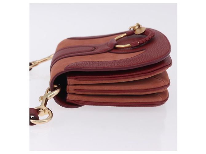 Chloé Borsa a tracolla Chloe SeeByChloe Suede Red Gold Tone Auth 203350A Rosso - vista 5