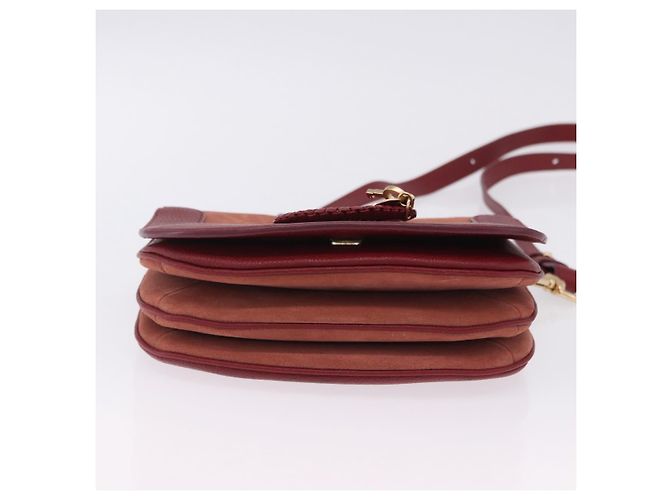 Chloé Borsa a tracolla Chloe SeeByChloe Suede Red Gold Tone Auth 203350A Rosso - vista 6