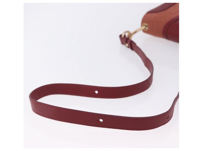 Chloé Borsa a tracolla Chloe SeeByChloe Suede Red Gold Tone Auth 203350A Rosso - vista 8