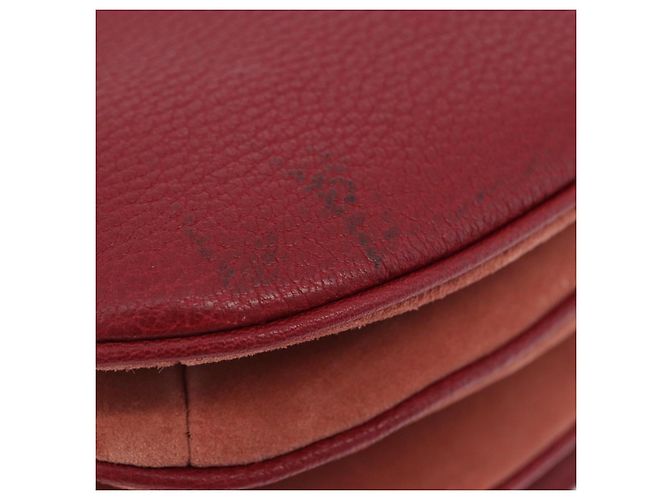 Chloé Borsa a tracolla Chloe SeeByChloe Suede Red Gold Tone Auth 203350A Rosso - vista 9