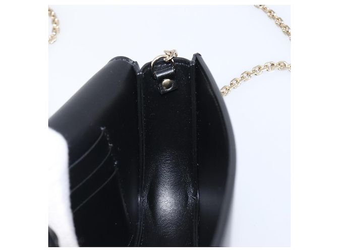 Bolsa de ombro com corrente VALENTINO em couro preto e dourado Auth 204165V - vista 20