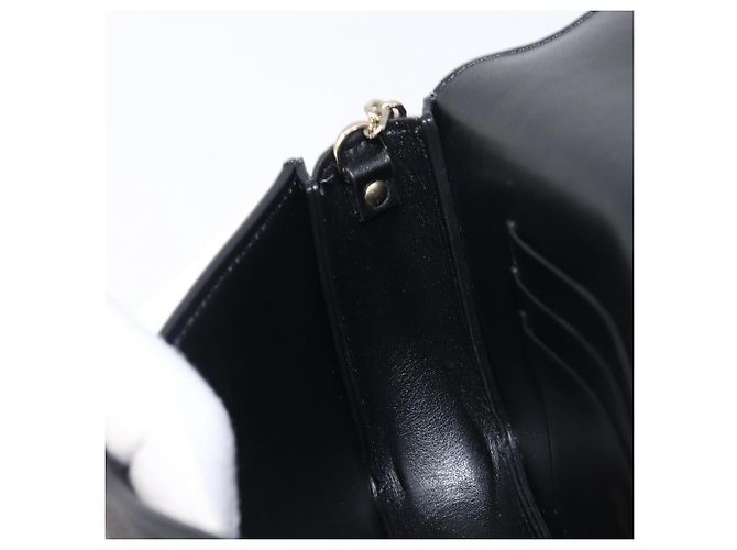 Bolsa de ombro com corrente VALENTINO em couro preto e dourado Auth 204165V - vista 21