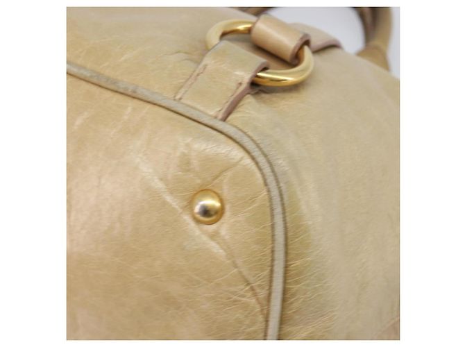Borsa a mano Miu Miu in pelle beige tono oro Auth 167591A - vista 15