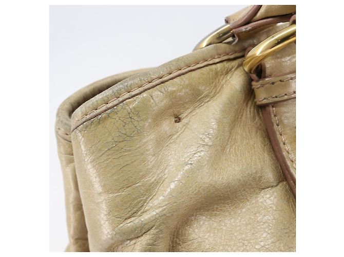 Borsa a mano Miu Miu in pelle beige tono oro Auth 167591A - vista 21