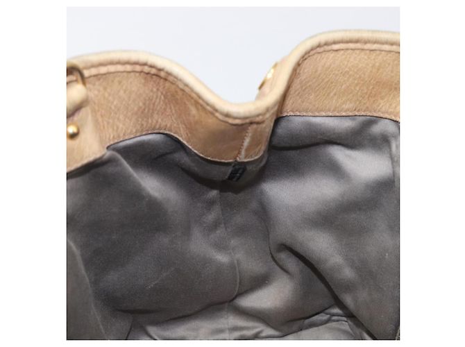 Borsa a mano Miu Miu in pelle beige tono oro Auth 167591A - vista 24