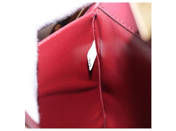 Saffiano Borsa a Tracolla PRADA Pelle Safiano Bordeaux Gold Auth 202965V D'oro Bordò - vista 11