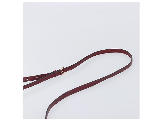 Saffiano Borsa a Tracolla PRADA Pelle Safiano Bordeaux Gold Auth 202965V D'oro Bordò - vista 14