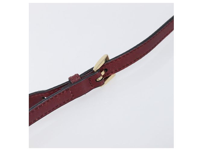 Saffiano Borsa a Tracolla PRADA Pelle Safiano Bordeaux Gold Auth 202965V D'oro Bordò - vista 8
