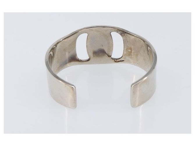 Salvatore Ferragamo Bangle Metal 2 Set Silver Black Auth SW2865 Nero Argento - vista 3