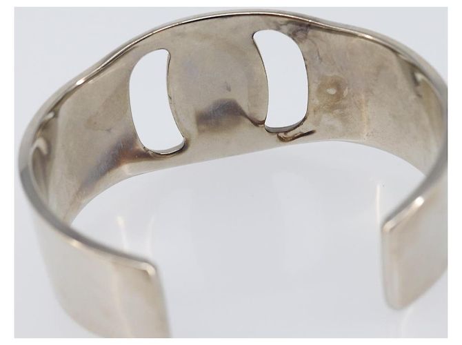 Salvatore Ferragamo Bangle Metal 2 Set Silver Black Auth SW2865 Nero Argento - vista 6