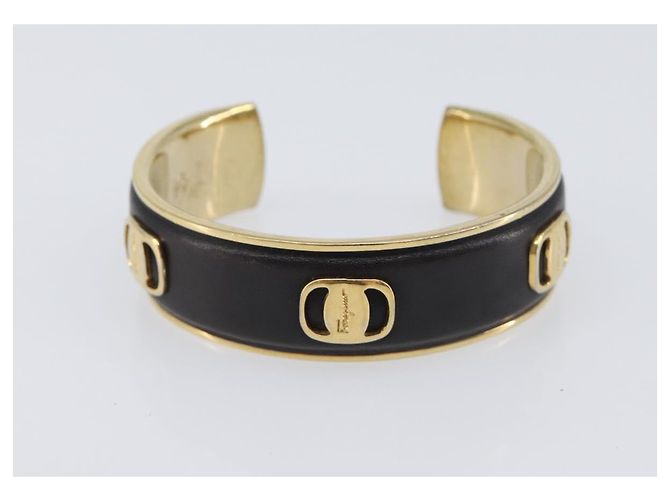 Salvatore Ferragamo Bangle Metal 2 Set Silver Black Auth SW2865 Nero Argento - vista 8