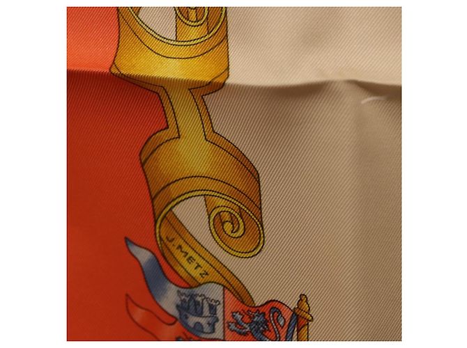 Hermès HERMES Carré 90 Seidentuch "VOILES DE LUMIERE" Orange Auth ki6854 - Ansicht 14