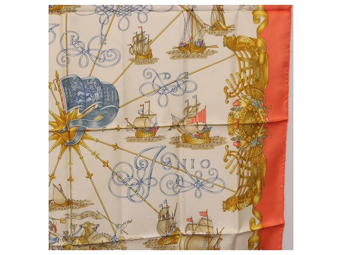Hermès HERMES Carré 90 Seidentuch "VOILES DE LUMIERE" Orange Auth ki6854 - Ansicht 7