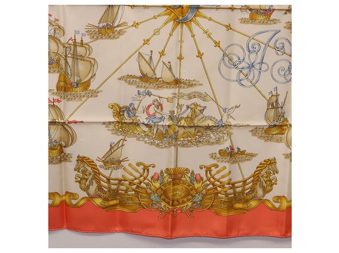 Hermès HERMES Carré 90 Seidentuch "VOILES DE LUMIERE" Orange Auth ki6854 - Ansicht 9