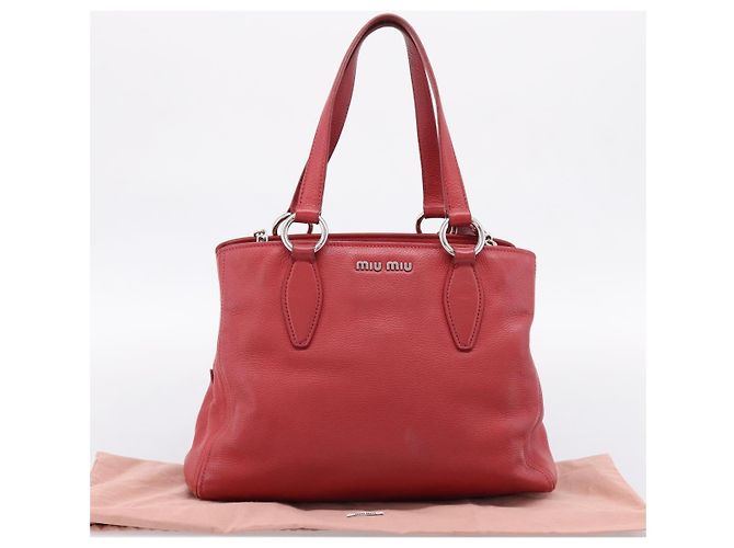 Borsa a mano Miu Miu in pelle 2way rossa argento Auth 167615M Rosso - vista 12
