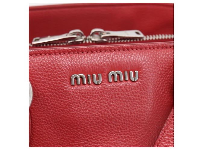 Borsa a mano Miu Miu in pelle 2way rossa argento Auth 167615M Rosso - vista 20