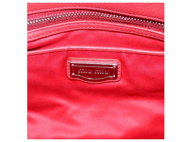 Borsa a mano Miu Miu in pelle 2way rossa argento Auth 167615M Rosso - vista 21