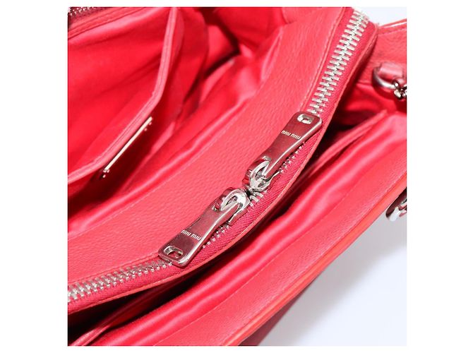 Borsa a mano Miu Miu in pelle 2way rossa argento Auth 167615M Rosso - vista 27