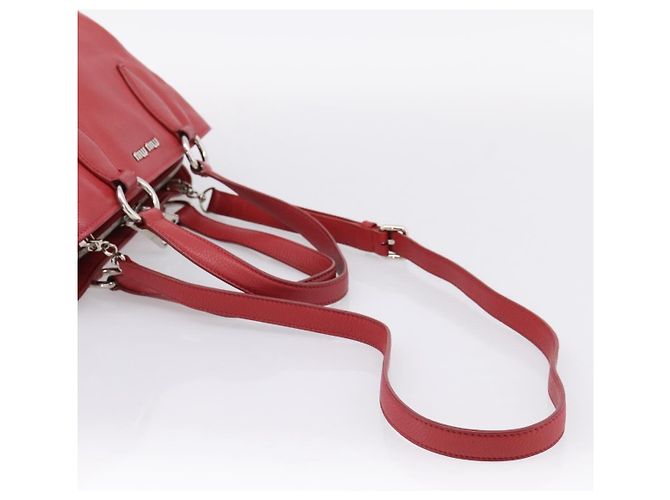 Borsa a mano Miu Miu in pelle 2way rossa argento Auth 167615M Rosso - vista 8