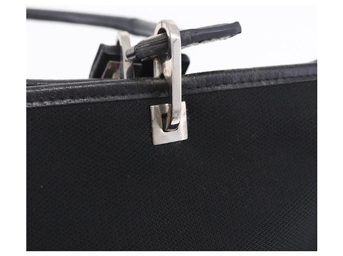 Borsa Tote Salvatore Ferragamo Gancini Canvas Black Silver Auth 204386 Nero Argento - vista 10