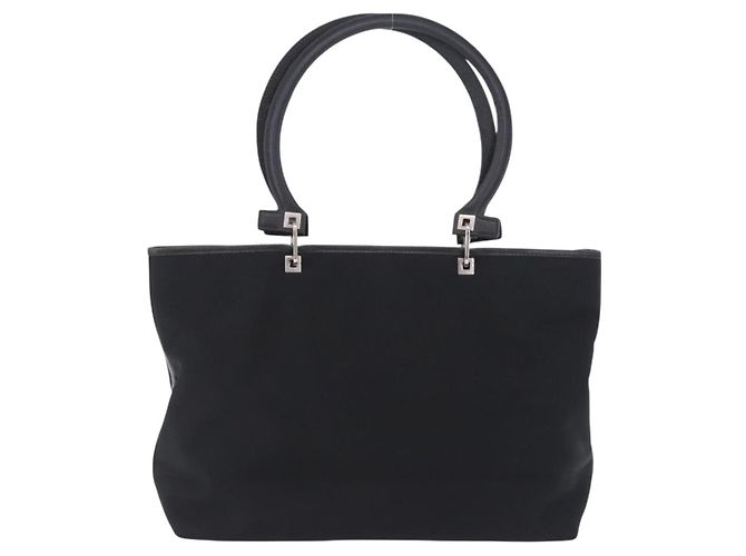 Borsa Tote Salvatore Ferragamo Gancini Canvas Black Silver Auth 204386 Nero Argento - vista 13