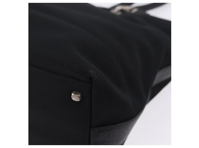 Borsa Tote Salvatore Ferragamo Gancini Canvas Black Silver Auth 204386 Nero Argento - vista 18
