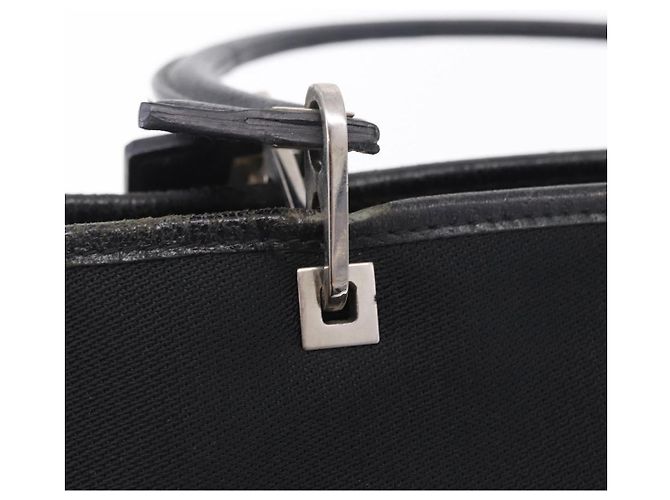 Borsa Tote Salvatore Ferragamo Gancini Canvas Black Silver Auth 204386 Nero Argento - vista 19