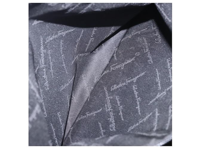 Borsa Tote Salvatore Ferragamo Gancini Canvas Black Silver Auth 204386 Nero Argento - vista 26