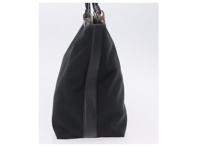 Borsa Tote Salvatore Ferragamo Gancini Canvas Black Silver Auth 204386 Nero Argento - vista 4