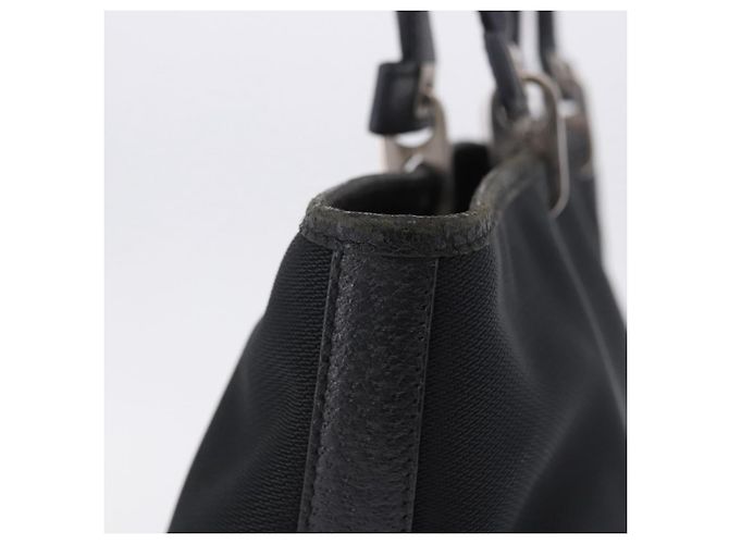 Borsa Tote Salvatore Ferragamo Gancini Canvas Black Silver Auth 204386 Nero Argento - vista 5