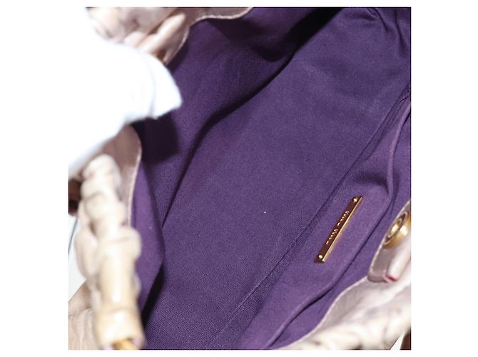 Borsa a mano Miu Miu in pelle 2way Beige Tono Oro Auth 167601V - vista 10