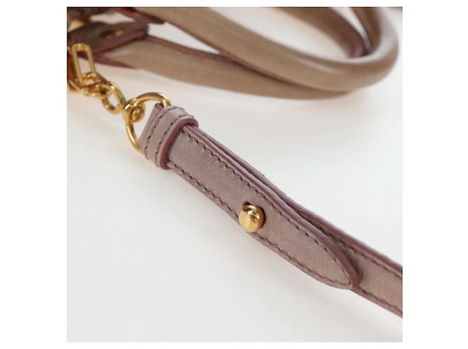 Borsa a mano Miu Miu in pelle 2way Beige Tono Oro Auth 167601V - vista 15