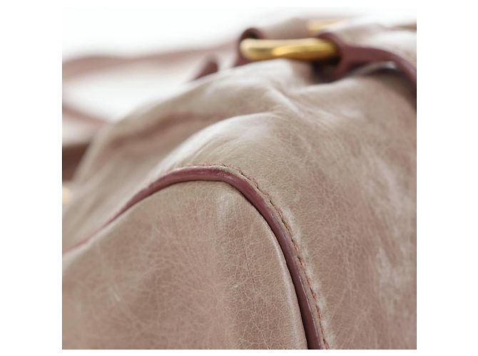 Borsa a mano Miu Miu in pelle 2way Beige Tono Oro Auth 167601V - vista 17