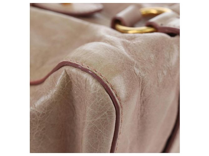 Borsa a mano Miu Miu in pelle 2way Beige Tono Oro Auth 167601V - vista 19
