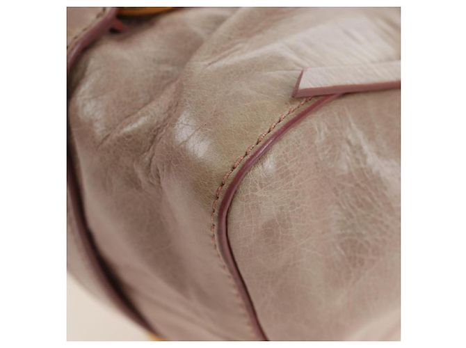 Borsa a mano Miu Miu in pelle 2way Beige Tono Oro Auth 167601V - vista 20