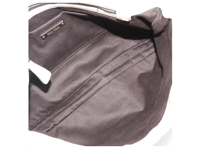 Borsa a tracolla Miu Miu Matelassé con catena in pelle 2way White Silver Auth 202695A Argento Bianco - vista 11