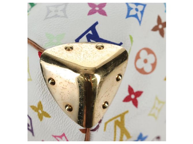 Borsa LOUIS VUITTON Monogram Multicolor Keepall 45 White M92641 LV Auth 204053V Bianco - vista 16