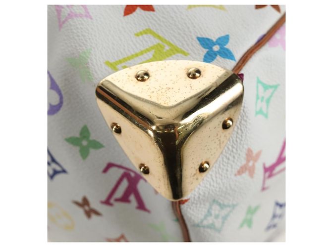 Borsa LOUIS VUITTON Monogram Multicolor Keepall 45 White M92641 LV Auth 204053V Bianco - vista 17