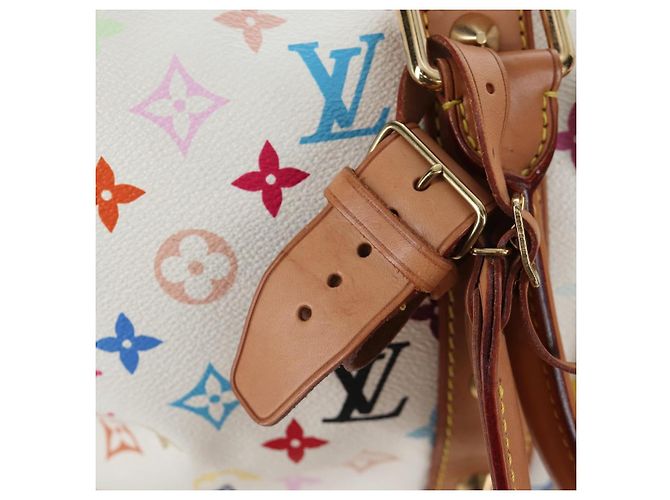 Borsa LOUIS VUITTON Monogram Multicolor Keepall 45 White M92641 LV Auth 204053V Bianco - vista 19