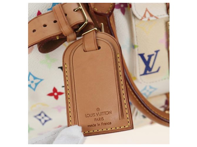 Borsa LOUIS VUITTON Monogram Multicolor Keepall 45 White M92641 LV Auth 204053V Bianco - vista 20