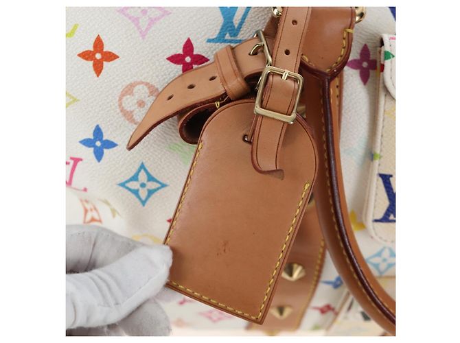 Borsa LOUIS VUITTON Monogram Multicolor Keepall 45 White M92641 LV Auth 204053V Bianco - vista 21