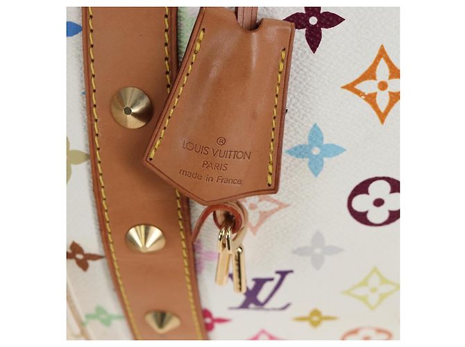 Borsa LOUIS VUITTON Monogram Multicolor Keepall 45 White M92641 LV Auth 204053V Bianco - vista 22