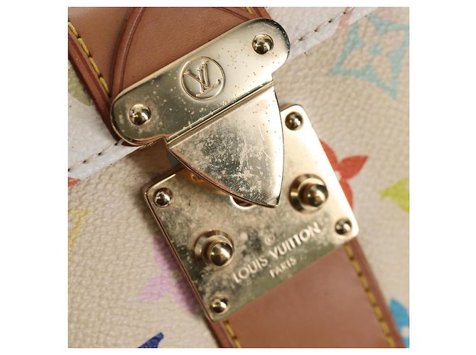 Borsa LOUIS VUITTON Monogram Multicolor Keepall 45 White M92641 LV Auth 204053V Bianco - vista 24