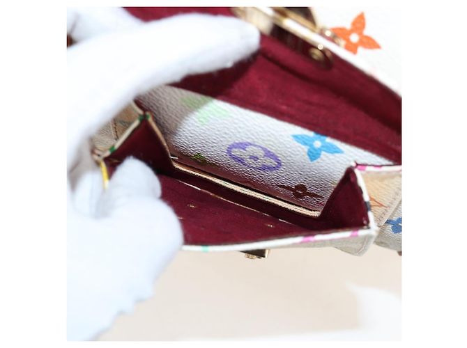 Borsa LOUIS VUITTON Monogram Multicolor Keepall 45 White M92641 LV Auth 204053V Bianco - vista 26
