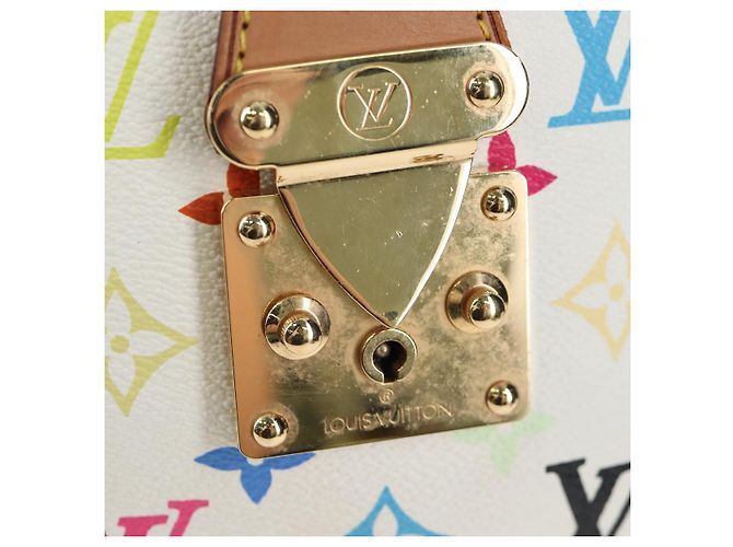Borsa LOUIS VUITTON Monogram Multicolor Keepall 45 White M92641 LV Auth 204053V Bianco - vista 28