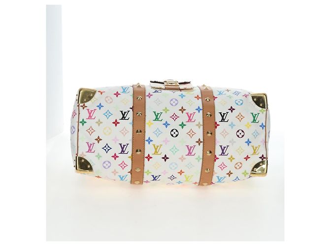 Borsa LOUIS VUITTON Monogram Multicolor Keepall 45 White M92641 LV Auth 204053V Bianco - vista 5