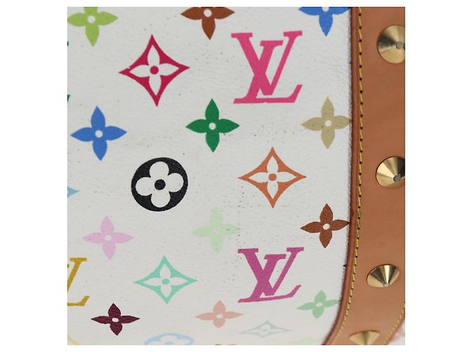 Borsa LOUIS VUITTON Monogram Multicolor Keepall 45 White M92641 LV Auth 204053V Bianco - vista 6